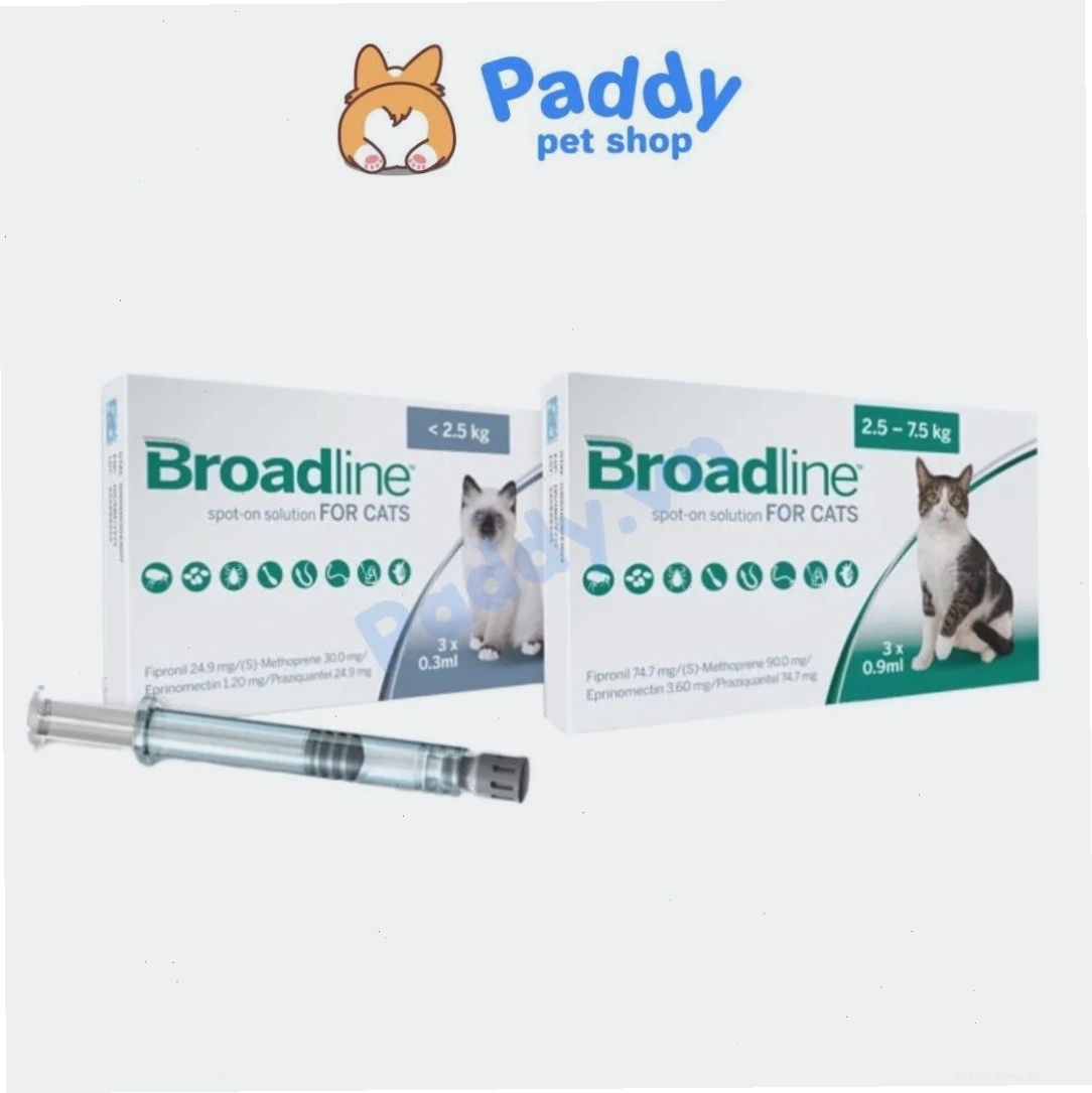 Broadline thuốc nhỏ gáy trị ve rận và giun cho mèo