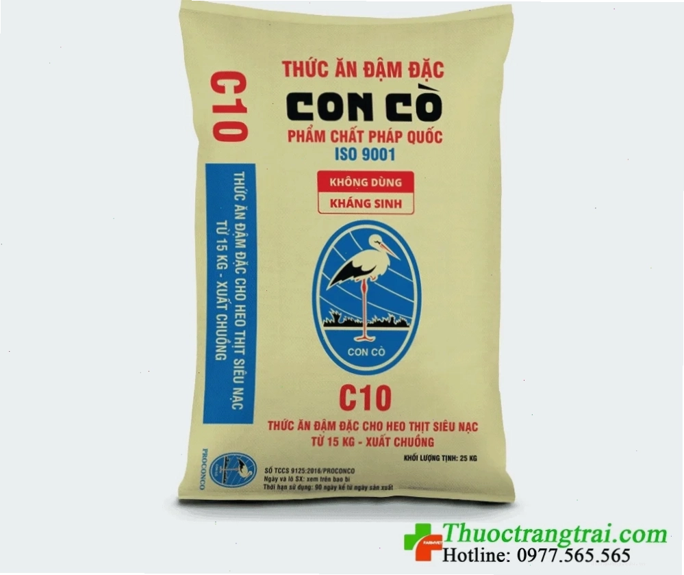 Cám Con Cò C10 Thức ăn đậm đặc cho heo thịt