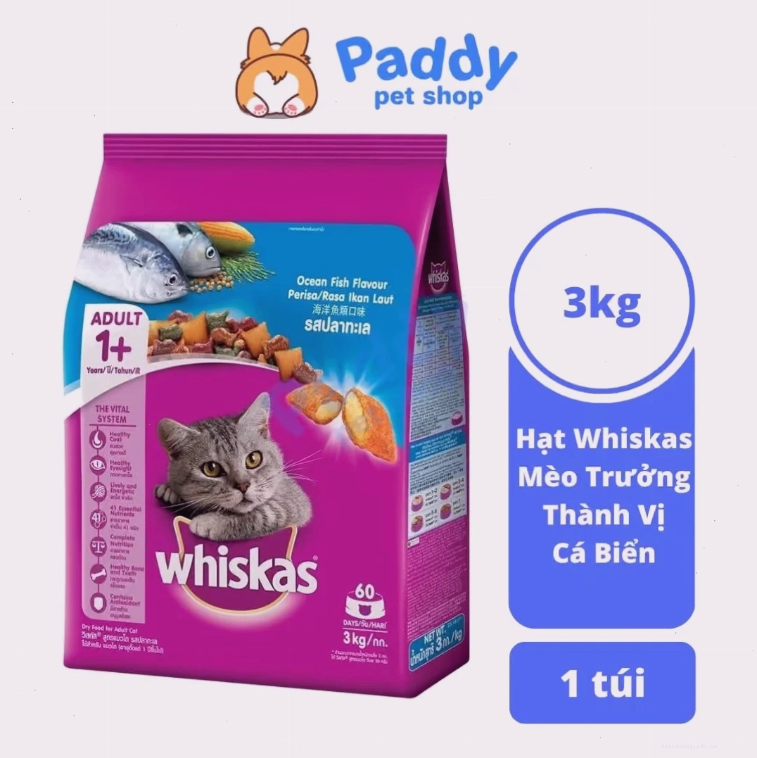Hạt Whiskas Adult 3kg cho mèo trưởng thành