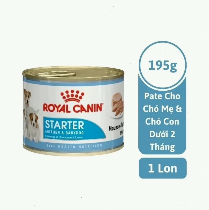 Pate Cho Chó Mẹ & Chó Con Royal Canin Starter Mother & Baby Dog Lon 195g