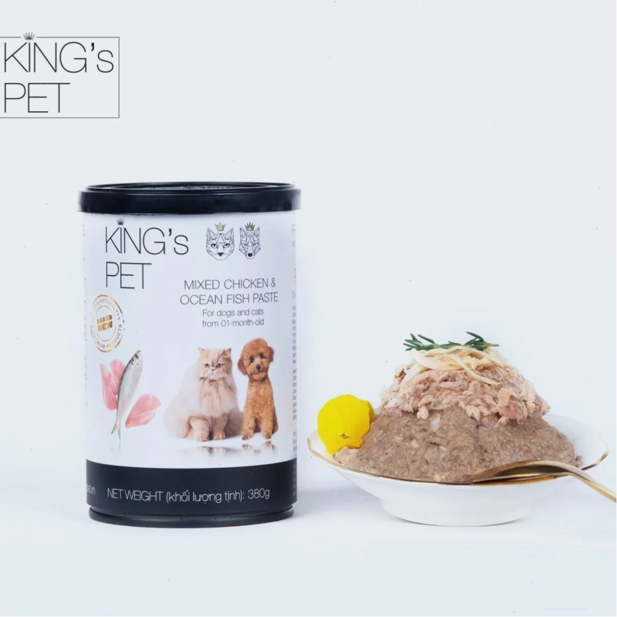 Pate King’s Pet hỗn hợp Gà Cá dành cho chó mèo
