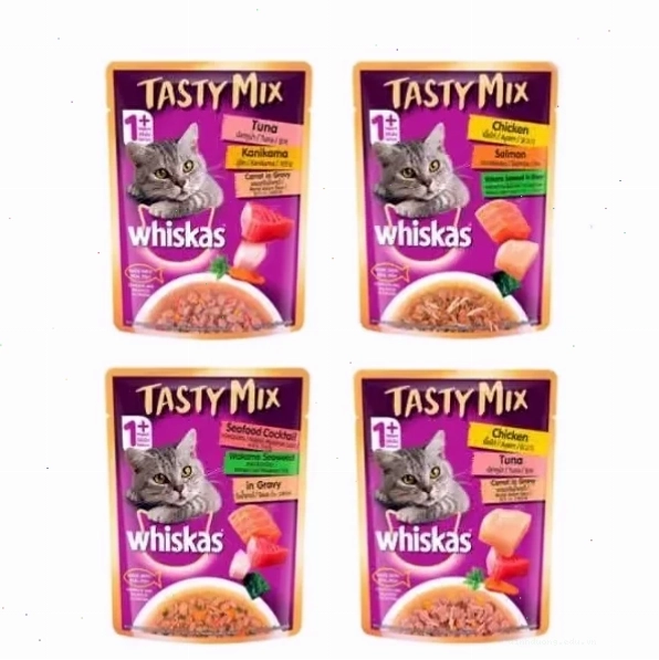 Pate Whiskas Tasty Mix 4 Vị hấp dẫn
