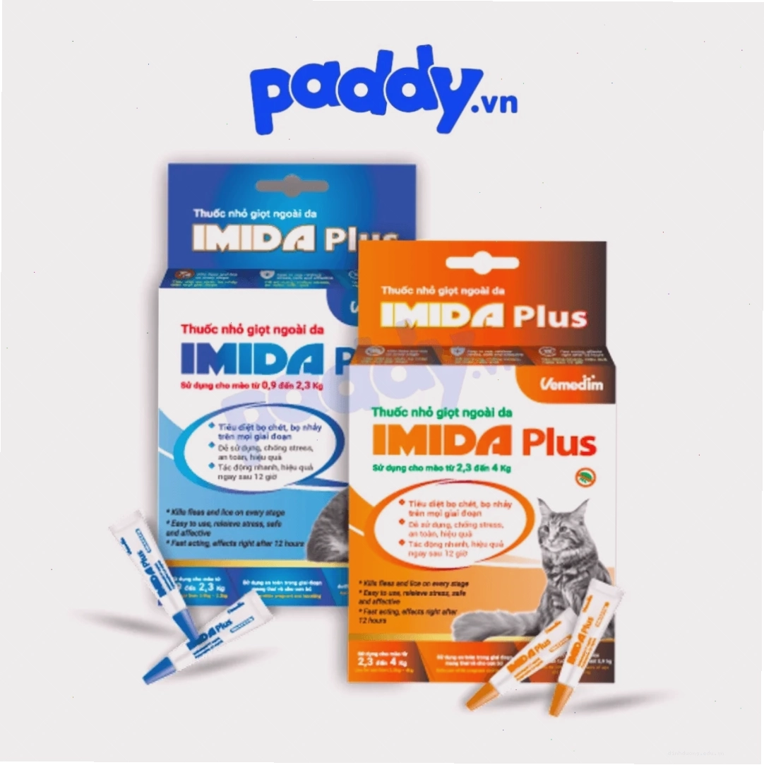 Thuốc nhỏ gáy trị rận mèo Imida Plus hiệu quả